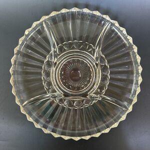 Vintage Indiana Glass Lotus Blossom divided 5 Sections relish dish Tray 12 inch